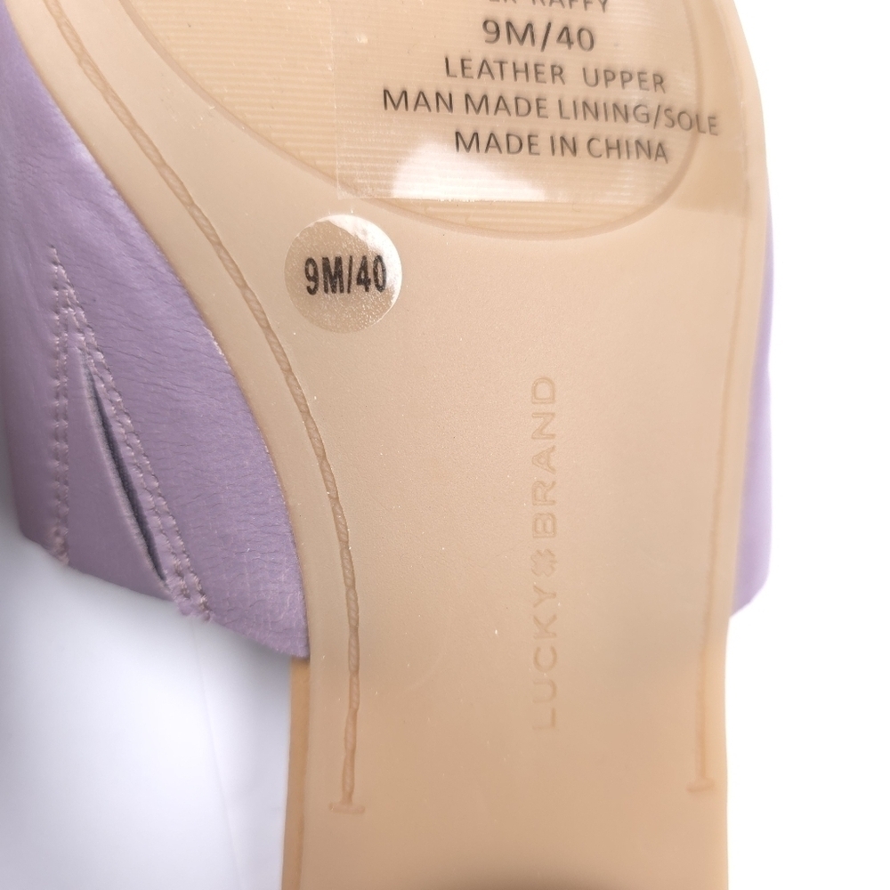 New Lucky Brand Women's Purple Leather Slide Sandals Sz 9m - Picture 10 of 10
